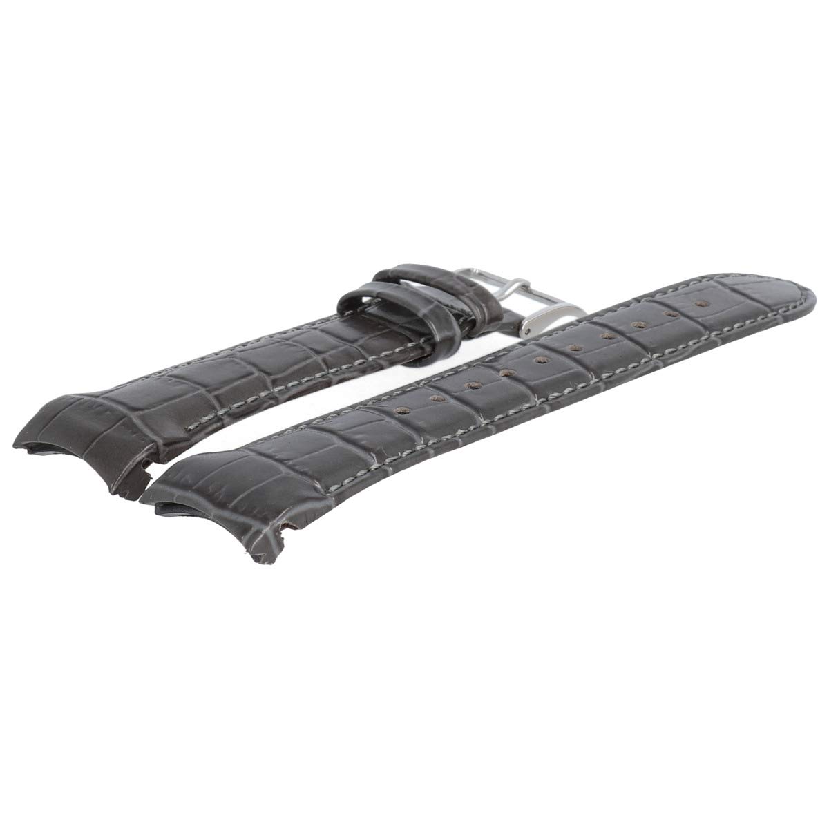 HUGO BOSS Uhrenarmband 22mm Leder Grau Kroko - 659302868