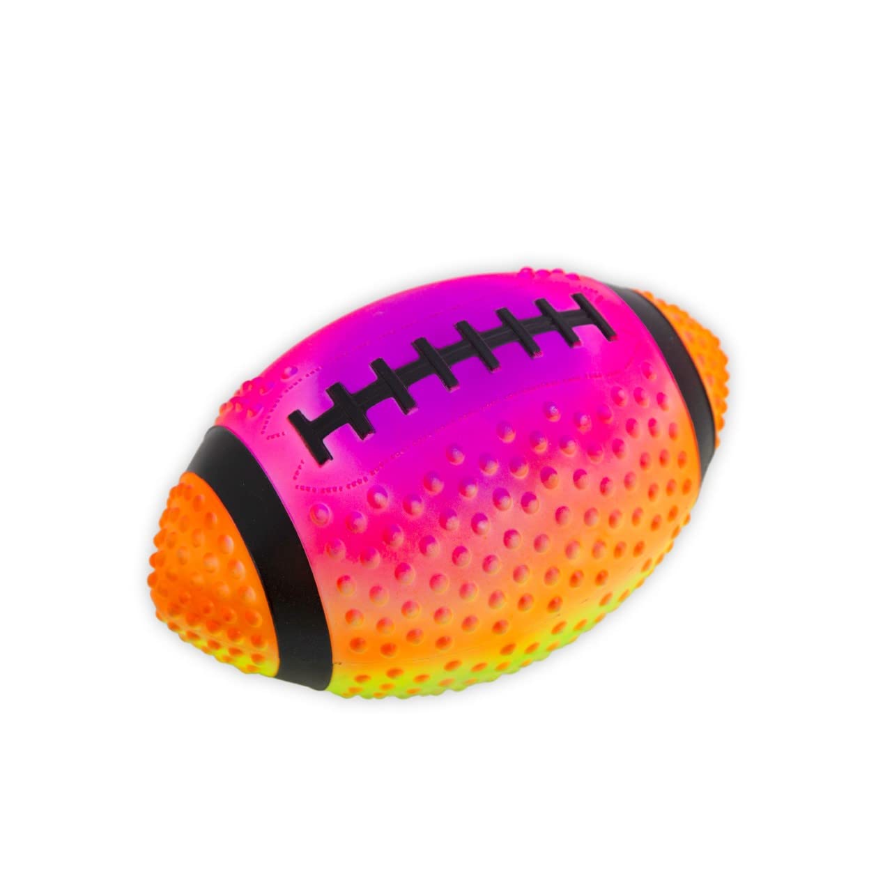 Regent Practice Football Neon Rainbow Colored 9" Spiked for gripping Control Made of Soft Rubber Inflatable Football Comes Pre Filled with Air Ready to use Great for The Pool or Playground