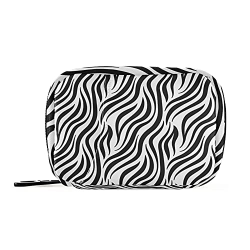 Zebra Print Pill Case Bag Pill Organizer Box with Zipper Portable Vitamin Supplements Medicine Case for Sport Camping Travel Weekly Business