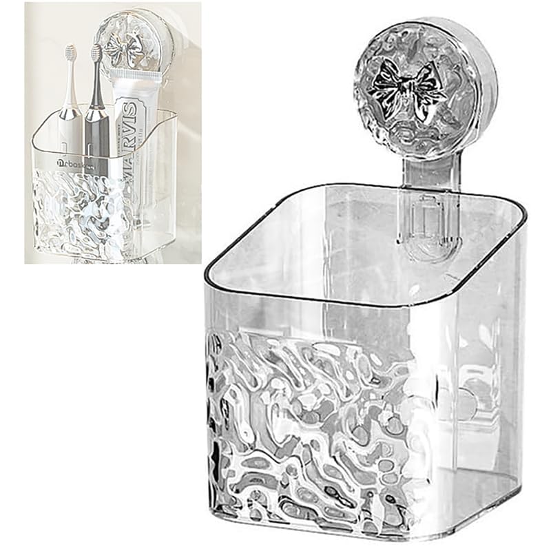 PUSKIU 2025 Suction Shower Caddy Light Luxury Style Glacier Pattern Suction Cup Shelf Multifunctional Bathroom Showers Basket Wall