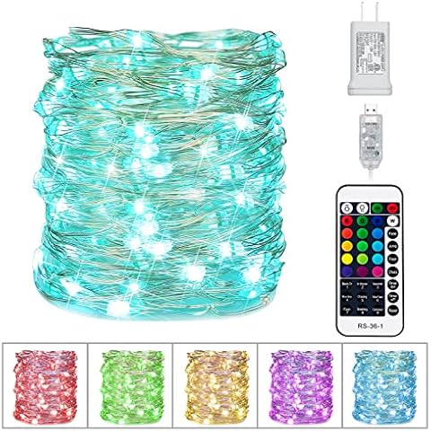 Minetom Color Changing Fairy String Lights - 33 ft 100 LED USB Silver Wire Lights with Remote and Timer, Starry Fairy Lights for Bedroom Party Indoor Christmas Decoration, 16 Colors, Adapter Included Cover
