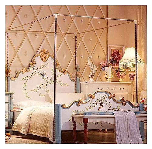 Genérico Soporte para mosquitera de Cama de Cuatro Esquinas, Postes de Acero Inoxidable para Dosel de Cama, Soporte para mosquitera, Poste para Marco de Cama de Metal y Madera.