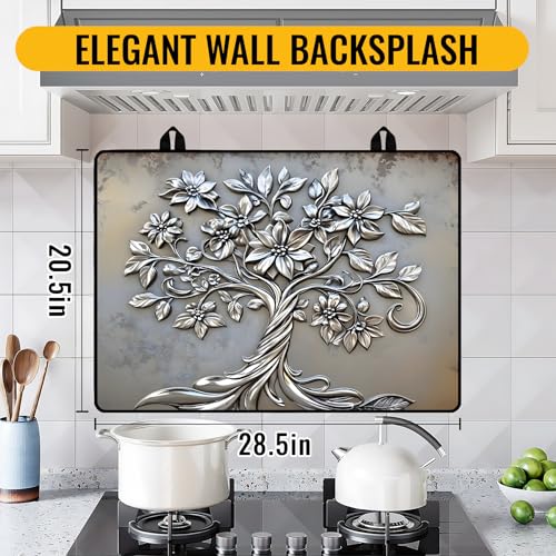 Image of Stove Top Cover for Electric Stove,Glass Stove Top Cover, Heat Resistant Glass Cooktop Cover, Stovetop Protector, Kitchen Decor, Dish Drying Mats Cover for Ceramic Washer Top 28.5x20.5 inch