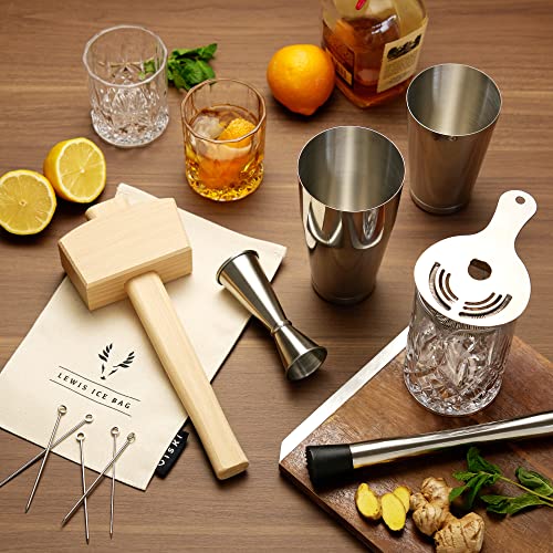 Viski 17-Piece Bar Tools Bartender Tool Kit - Cocktail Making Kit - Bartending Supplies With Shakers And More Set Of 17 #TOP3