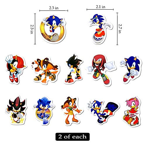 25 Pcs Sonic Birthday Cake Toppers And Cupcake Toppers For Boys Girls - Theme Party Decorations Supplies #TOP2