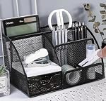 Gonice Mesh Desk Organizer, Pen Holder for Office Supplies and Desk Accessories, Desktop Organizer for Home,Office and School, Black
