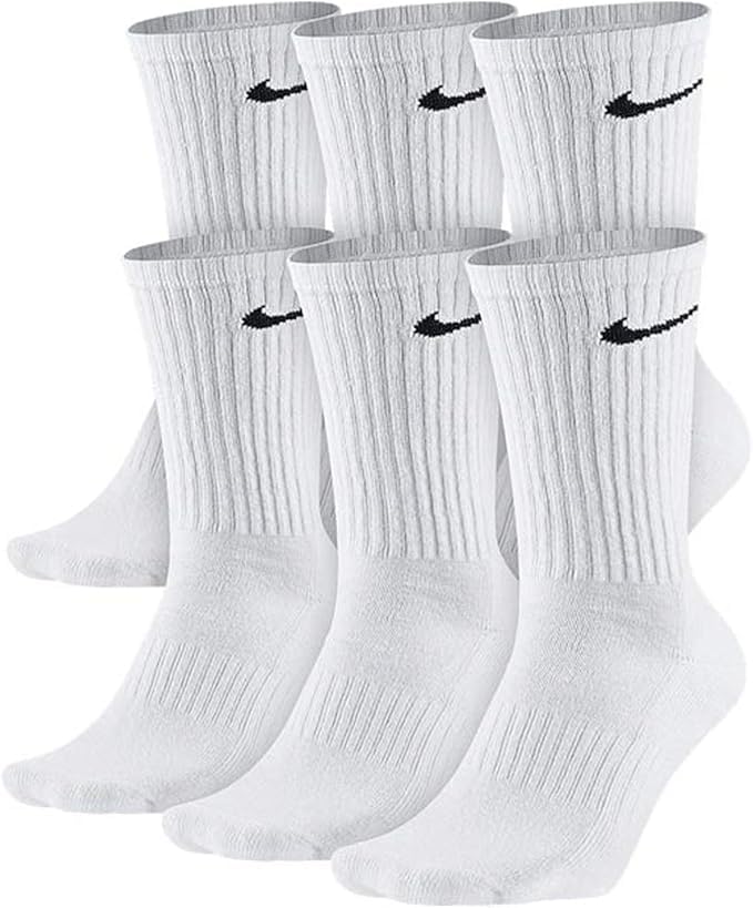 Nike Crew Socks (6 Pair) (US Alpha X-Large Regular Regular Everyday White)