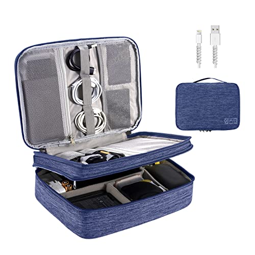 OrgaWise Electronic Accessories Bag Travel Cable Organizer Three-Layer for iPad Mini, Kindle, Hard Drives, Cables, Chargers (Three-Layer-Navy) (B0834HZ3R3) Amazon Price History, Amazon Price Tracker