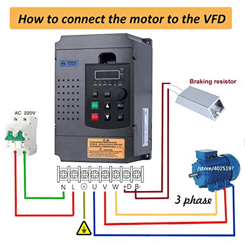 Variable Frequency Drive, MYSWEETY AC 220V/2.2KW 3HP 10A VFD Inverter Frequency Converter for Spindle Motor Speed Control (1 phase INPUT and 3 phase OUTPUT)