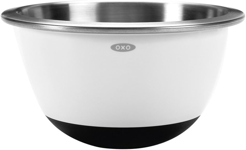 OXO Good Grips 1.5Quart White Stainless Steel Mixing Bowl Gadgets For Arthritis