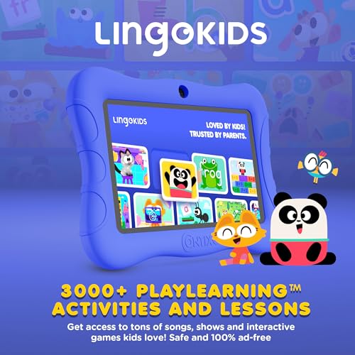 Image of Contixo 7 inch Kids Tablet Bundle - Ages 3-7, Android Tablet and Kids Headphones, Toddler Tablet with 14+ Games and Educational Apps, 32GB ROM, Android 11, Learning Tablet for Kids - Dark Blue