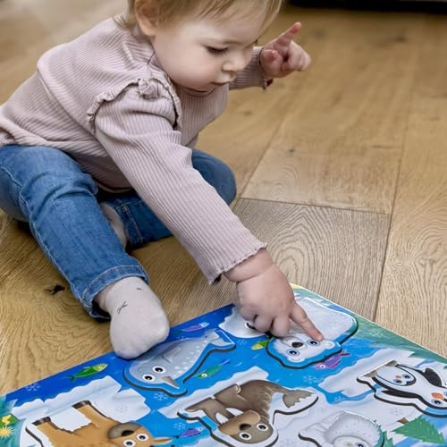The Learning Journey My First Lift & Learn - Artic 7 Piece Tray Puzzle, White, Blue, Gray, Black, 7 pieces, 11 inches by 15 inches - Image 4