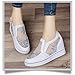 HINDOLA Women's Wedge Sneakers Platform High Heel Mesh Breathable Shoes Fashion Rhinestone Walking Shoes White
