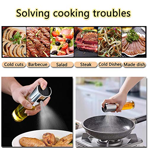 Alinice Olive Oil Sprayer Set, 2 Pack Oil Sprayer Mister For Cook Refillable Oil And Vinegar Dispenser Glass Bottle With Measurements For Bbq Baking Roasting Frying Oil Control Diet 100Ml #TOP3