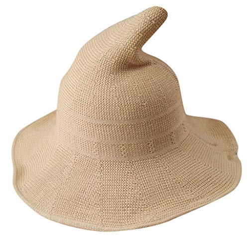 CapsA Halloween Witch Hats Costumes for Kids – Varied Designs Witch Pointed Basin Bucket Hat Halloween Cotton Knitting Hats for Women