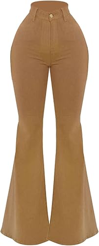 Pantalones de mezclilla para mujer, rasgados, acampanados, cintura media, con agujeros, elásticos, estilo vintage, holgados, rectos, pantalones de