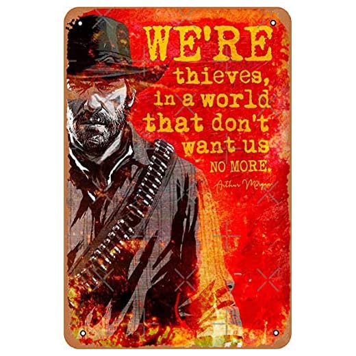 KASDBOPA Arthur Morgan Red Dead Remeption Inspirational Quote Underground Art Print Motivational Poster Poster 8x12 Inch Retro Vintage Metal Sign Home Man Cave Art, 8inchx12inch