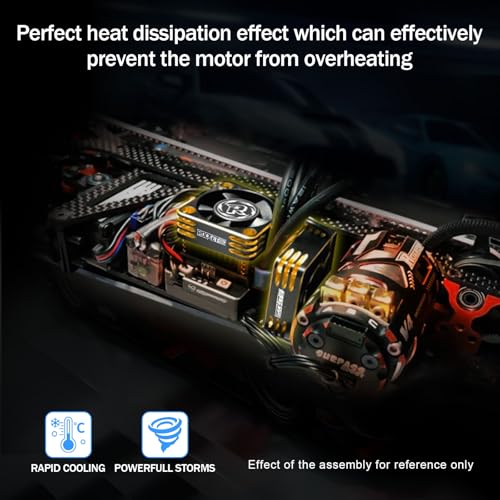 Image of Surpass ESC Cooling Fan 25x25mm 32000RPM /8.5V Metal Cooling Fan Turbo ESC Heat Dissipation for 1 /10 1 /8, 1 /12 RC Car TS120 TS160 TS120V2 TS160V2 (Black+Orange)