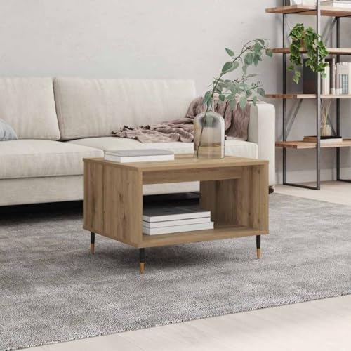 Table Basse Chêne Artisanal 60x50x40cm Style Industriel - 5
