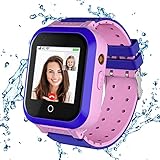 4G Kids Smartwatch, Smart Watch for Kids, IP67 Waterproof Watches with GPS Tracker, 2 Way Call Camera Voice & Video Call SOS Alerts Pedometer WiFi Wrist Watch, 3-12 Years Boys Girls Gifts