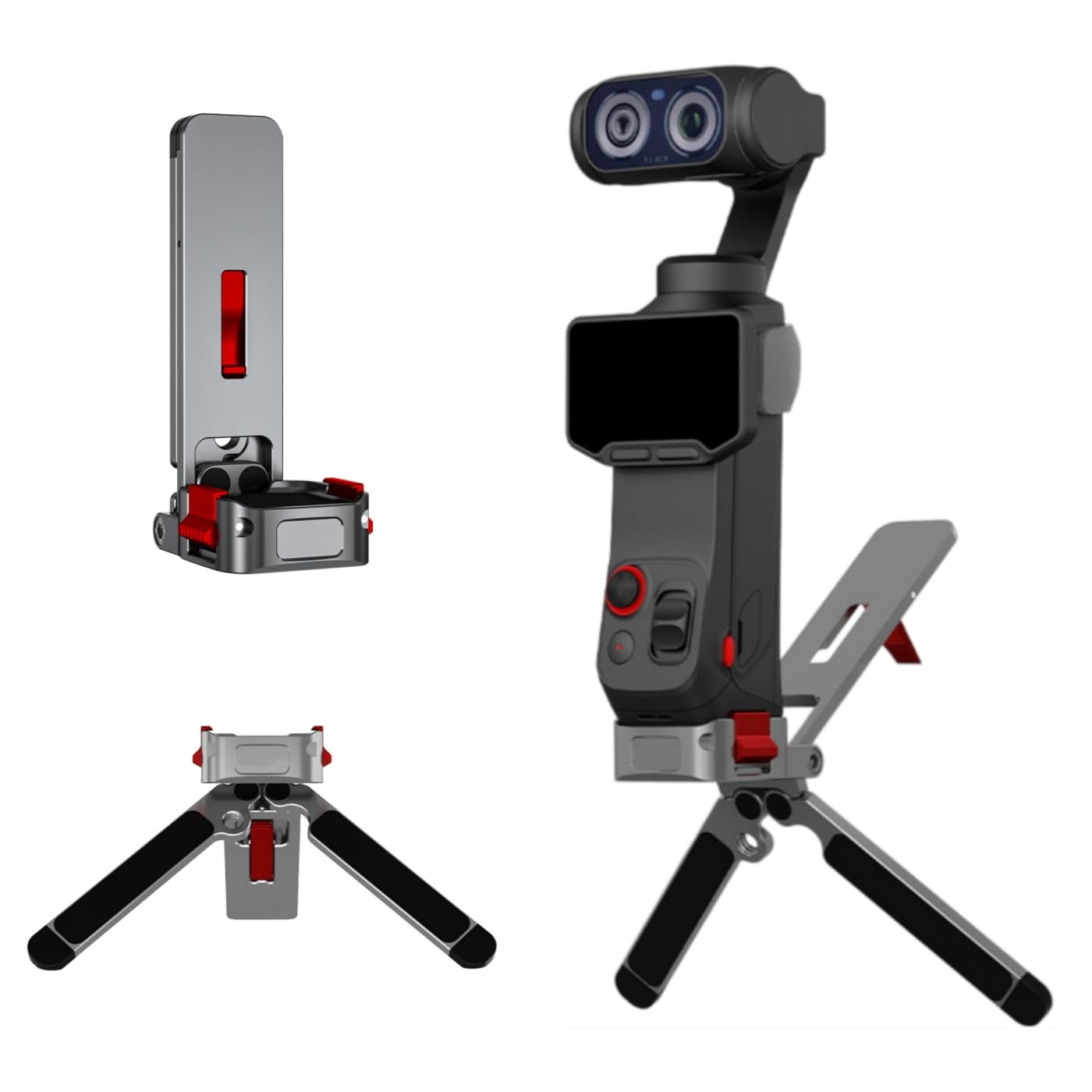 Trípode Magnético para Insta360 Luna Ultra Soporte Metálico Portátil de Mano con Base Ajustable, Liberación Rápida, Antideslizante con Orificio para Tornillo de 1/4" para 360 Luna Ultra