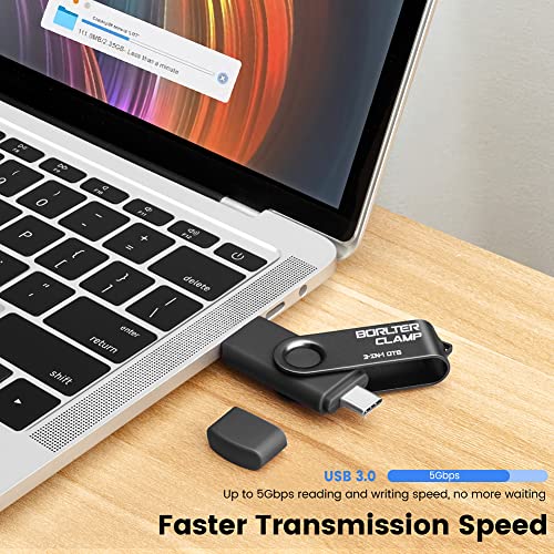 Clé USB 3.0 3 en 1 64 Go Noir avec connecteurs USB C, micro USB et USB A pour PC