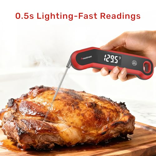 S1 Meat Thermometer Digital - 0.5s Instant Read, Food Cooking Thermometer Precise ±0.3℃, IP67 Waterproof, Magnetic Store, Large Bright LED Display, Home Kitchen BBQ Grill Oven - Image 5