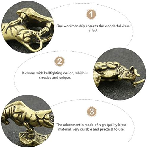 Toddmomy Bull Figurine Feng Shui Fortune Wall Street Bull Statue Ox Year Figurine Ox Sculpture for Chinese Souvenirs Gifts Home Office Decor