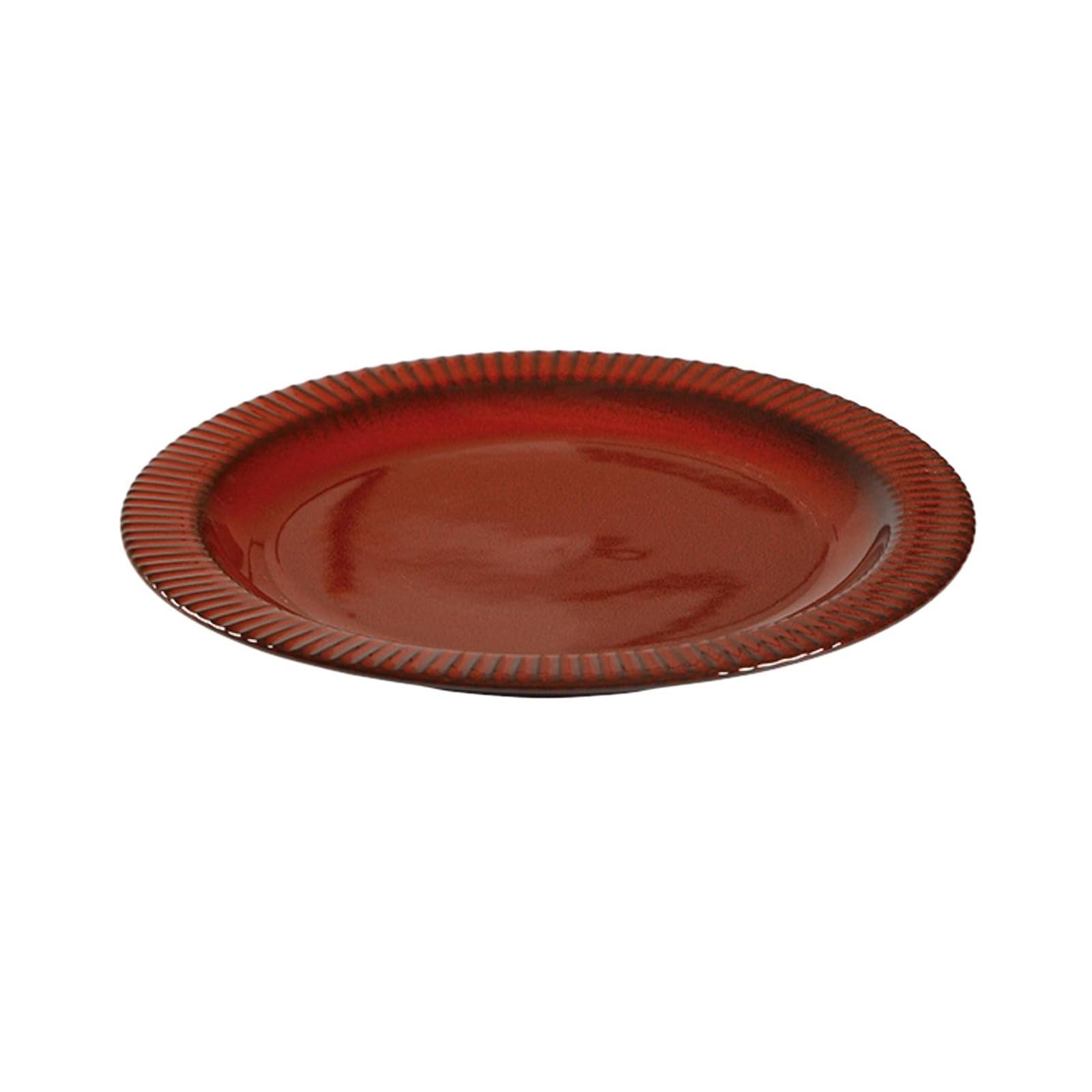 Retro-Keramik-Speiseteller, Haushaltsrelief, Rot, 25,4 cm Teller