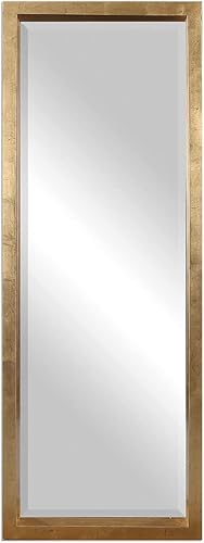 MY SWANKY HOME Espejo de pared clásico contemporáneo dorado de cuerpo entero | Floor Leaner