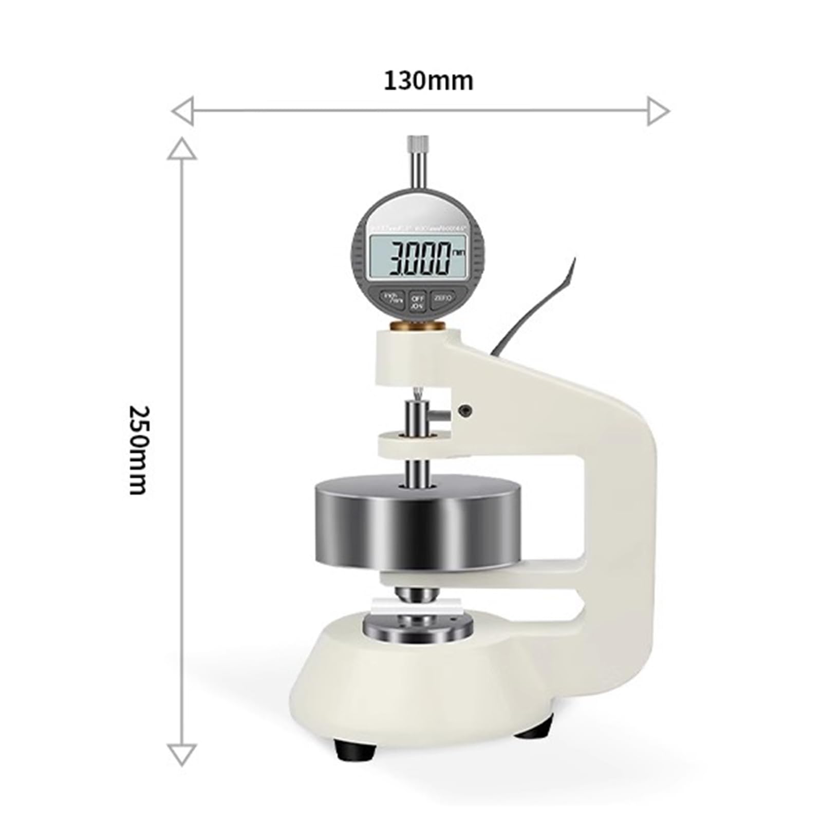 Cyfrowy miernik grubości, elektroniczny mikrometr do pomiaru papieru, skóry i blach, zakres 0-4 mm, wgłębienie 16 mm, precyzyjny wyświetlacz LCD