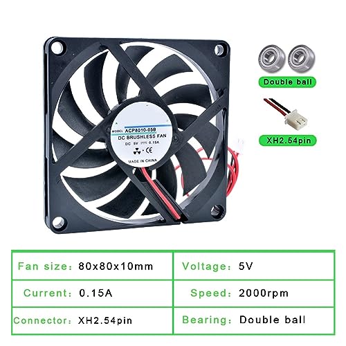 Ventilateur de refroidissement 80mm 5V double ball pour châssis PC et onduleur P8010