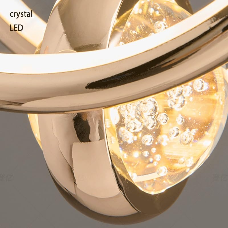 Lustre LED en Cristal Premium et Suspension en Aluminium Noir Design 7,5 Pouces - 5