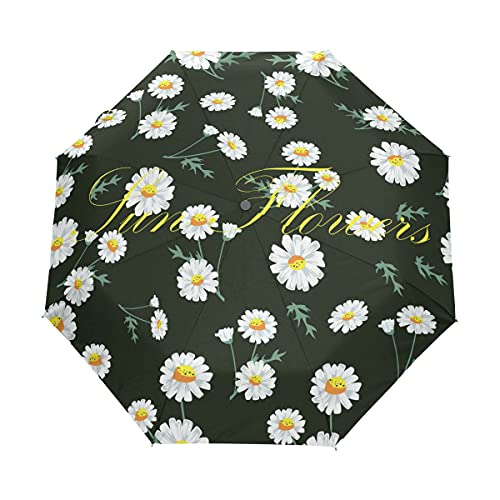 Parapluie pliant automatique motif tournesols pour égayer les jours de pluie