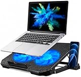 Base Suporte para Notebook até 17' com Cooler Duplo Ultra Silencioso, LED Azul, 8 Níveis de Altura, USB Extra – Refrigeração Potente e Conforto Ergonômico