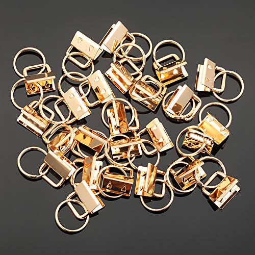 SPEEDWOX 25 Pcs Key Fob Hardware 0.8 Inch Wristlet Sets with Split Rings Golden, 0.8" Golden - Image 2
