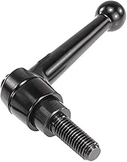 Kipp 06430-4121X30 Zinc/Steel Adjustable Handle with M12 External Thread, Classic Ball Style, Metric, Black Satin Powder-Coated Finish, Steel Components, Size 4, 30 mm Screw Length