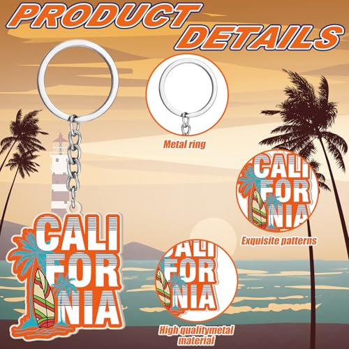 Image of Sureio 25 Pcs USA Souvenir Keychain Gifts Bulk Men California Los Angeles Texas Florida Chicago Silver Metal American Keyring