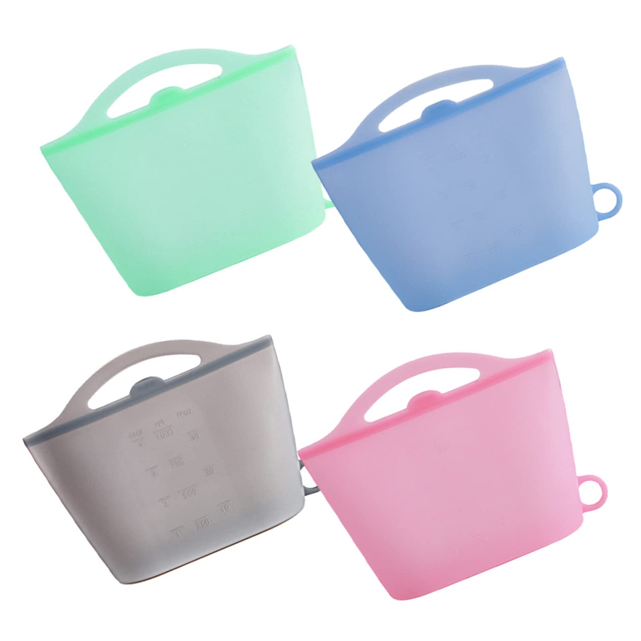 4 Bolsas De Silicona Para 1000ml Refrigerador Congelador Reutilizables Herméticas