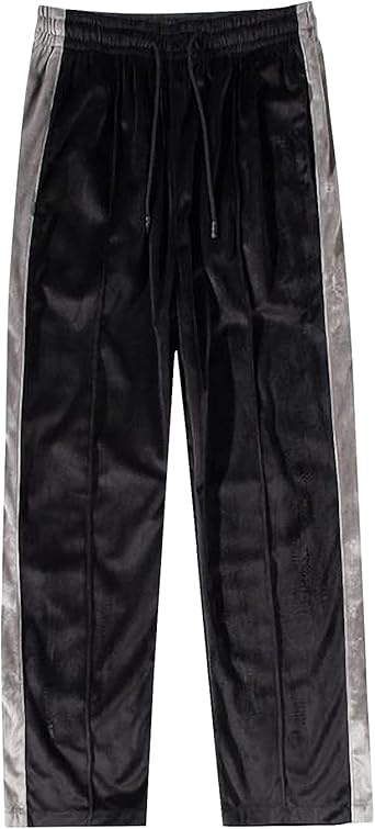 Amazon.com: Gihuo Pantalones de terciopelo de terciopelo para hombre con  bloque de color, pantalones sueltos con cordón : Ropa, Zapatos y Joyería