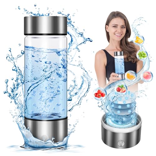 YURBAO Water Bottle, Ionic Membrane-Hydrogen Generator, 420ml, Borosilicate Glass, Portable Design, Easy to Operate and Clean, SPE PEM Technology, Water Ionizer, Ideal Health Gift