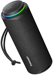 Caixa de Som TR0NSMART T8, Bluetooth 5.3, Portátil, Potência de 40W, Proteção contra água IPX7 Impermeável, Luzes LED, Som Stereo de Alta Fidelidade, e com EQ para Festas, Viagens (Preto)