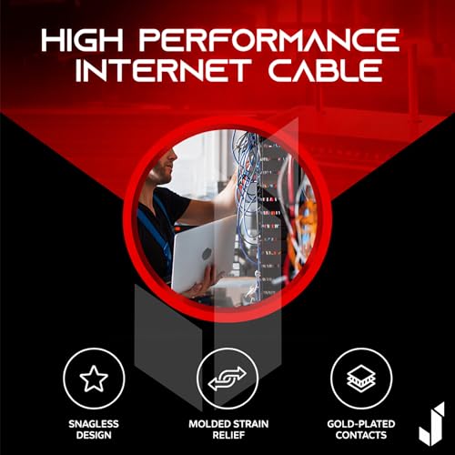 Image of Cat6 LAN Cable 9 Inch (0.75 Ft) | 24AWG High-Speed Ethernet Patch Cord | RJ45 Connectors | Network Cable for Router, PC, Switch, CCTV, WiFi Modem