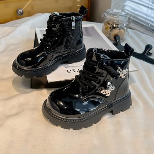 Toddler Girls' Lace Up Combat Boot Kids Glitter Waterproof Anti Slip Soft Sole Ankle Boots with Side Zipper3
