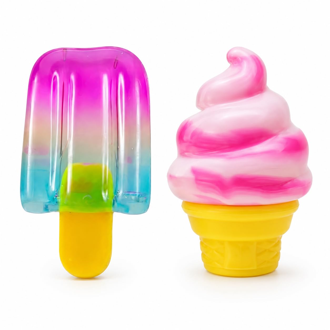 2PCS Ice Cream Squishy Toy, Summer Sensory Stress Relief Squeeze Squishy, Easter Basket Stuffers Party Favors for Anxiety Relief Everyone, Birthday Gift(Random color)