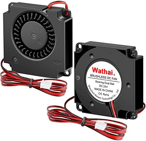 Wathai DC 4010 Blower Fan 24V Duall Ball High Speed with 3.3 ft Wires
