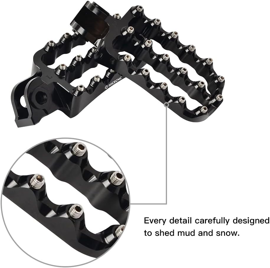 NICECNC Rally Style Wide Rider Foot Pegs Footpeg Pedals Footsteps Compatible with KTM 790 890 Adventure/R,690 Enduro R/SMC R,950 990 1050 1090 1190 1290 Adventure/R/S/T,Forged from 6061 Aluminum,Black