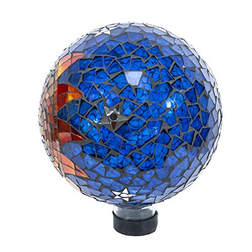 Echo Valley 8199 10-Inch Mosaic Glass Gazing Globe, Sun-Moon - Thumbnail 2