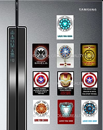 Image of LADY HAWK Iron Man Arc Reactor Poster Miniature Picture with magnetic backing. A Memorable Gift for all his fans. Directly sticks to any Metal Surface. Size 10x7cms Ironman Poster Mini Series (AV20)