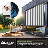 KESSER® Senkrechtmarkise 180x250cm Außenrollo Handkurbelmechanismus Balkonrollo Sonnen-und Sichtschutz Beschattung Sonnenschutz mit Kurbel Markisenkasten Balkon & Terrasse inkl Montageset & Abdeckung – Ansicht 4